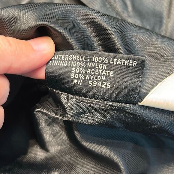 Vtg 90s Wilsons Leather Pelle Studio Jacket Coat Sz Medium Black Fitted Button F - Picture 11 of 11